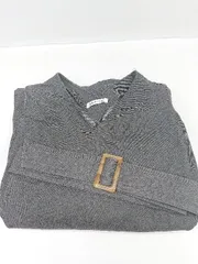 ◇ Θ natural couture Vネック ジャンスカ ノースリーブ ロング ワンピース サイズフリー ブラック レディース E  【1504240016146】