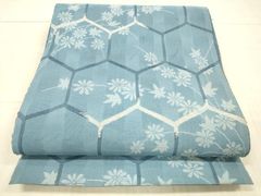 未使用 蜘蛛絞りの半幅帯 水色 綿 麻 - メルカリ