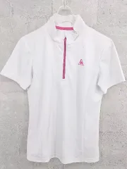 ◇ le coq sportif スポルティフ トレーニング スポーツ 半袖 ハーフジップ Tシャツ カットソー L ホワイト ピンク *  【1002799950893】
