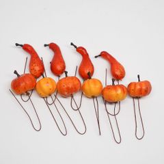 ミニパンプキンアソートピック　10本入り　造花　☆ハロウィン☆　E6568