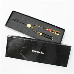 美品 シャネル メガネストラップ 00T ロゴ ブルー ピンク CHANEL