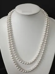 人気ＮＯ１照り花珠級　貝パールロングネックレス８mm / １５０cm エンドレス
