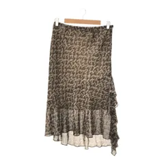 ensuite エンスウィート スカート ボトム ロングスカート タイト フレア レディース ブラウン ホワイト 5 小さいサイズ