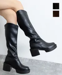 ロングブーツ 厚底 ジョッキーブーツ韓国