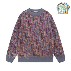 【今日WTO】DIOR カラフルロゴ フルボディ ジャカード クルーネック ウール セーター-PX51