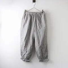 サマンサモスモス Samansa Mos2 SM2 裾フリルパンツ F/グレー ギンガムチェック ボトムス ロング イージー【2400014362725】