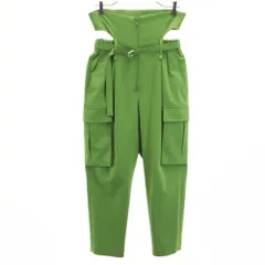 イッセイミヤケ 日本製 ハイウエスト パンツ 2 グリーン系 ISSEY MIYAKE レディース