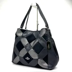 COACH コーチ ハンドバッグ キルト パッチワーク レザー トートバッグ ビジネストート チャーム ブラック シルバー メンズ レディース ユニセックス B-248