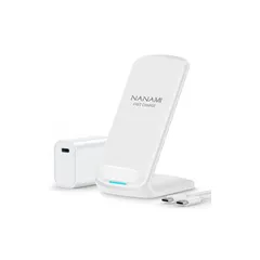 NANAMI ワイヤレス急速充電器 (USB-C 20W出力の急速充電器に昇進) 置くだけ充電器 セット 7.5W/10W/15W iPhone 16/15/14/13/12シリーズ/SE第三世代/11(Pro)/XR/Xs(Max)/X/8(Plus)  0