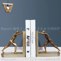 ブックエンド ユニーク レスラー 肉体美 ブロンズ調 L字型 2個 セット おしゃれ 北欧 インテリア 倒れない 卓上 ブック スタンド 本立て