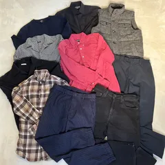 【まとめ売り】【10点セット】UNIQLO ユニクロ GU ジーユー ミックス メンズ チェックシャツ セーター  パンツ ベスト 秋冬 シンプルコーデ カジュアル 大学生