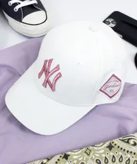 新品・タグ付き 【MLB】日本未発売モデル MLB Korea エムエルビーコリア ダイヤモンド刺繍ロゴパッチボールキャップ