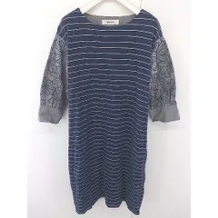 ◇ SUPER HAKKA スーパーハッカ 花柄 ボーダー 切替 七分袖 ミニ ワンピース ネイビー グレー レディース  【中古】 【1206060002919】のサムネイル