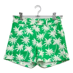 未使用品 レディース デルソルゴルフ DELSOL GOLF ショートパンツ L 緑 グリーン 裏地付き  ヤシ柄