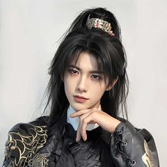 新品未使用 高品質 男性用 メンズ フルウィッグ 黒髪ロングウィッグ- ブラック ロングストレート ウィッグ 男装 コスプレ 古風 武士風 中国風 和装用 全頭カバー式 耐熱