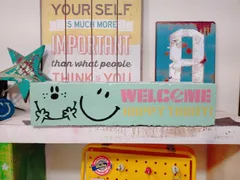 ☆大人気!新作　長ブロック　にこちゃん　ミントグリーン　ウェルカム　ハッピー