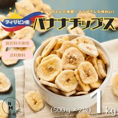 バナナチップス 1kg フィリピン産 チャック袋 ココナッツオイル使用