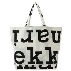 マリメッコ トートバッグ marimekko ユニセックス 091011 619 ウニッコ柄×マリロゴ コットンキャンバス ライトグリーン×オフホワイト お買い物バッグ 日帰り 一泊 旅行 大きめ Ahkera Unikko Logo 091011-619
