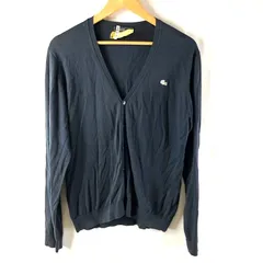  ラコステ LACOSTE カーディガン 長袖 ワンポイントワッペン 綿100％ 替えボタン付き ネイビー 4サイズ 2025090400057