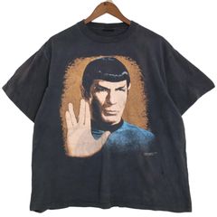 90年代 Changes STAR TREK スタートレック Mr.Spock ミスタースポック 半袖Ｔシャツ ムービー ブラック (メンズ XL) 中古 古着 A2846