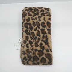 ◇ ⊇ Heather ヘザー 豹　レオパード柄 ファー差し込みストール 全長109 ブラウン系 レディース E  【1506230025350】