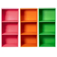 N*l様 70s80s 昭和レトロポップ カラーＢＯＸ 3段 希少イエローファン 新品】カラーボックス3段 3個セット（レッド/オレンジ/イエロー