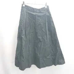 ◇ ⊂ MUJI ムジルシ 後ろウエストゴム ひざ下丈 フレア スカート サイズM ブラック レディース E  【1503050018470】