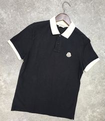 ★【MONCLER/モンクレール】ワッペン付き  半袖 鹿の子 ポロシャツ メンズ ブラック MAGLIA POLO MANICA CORTA Mサイズ PAWNSHOPRiZ  パウンショップリズ