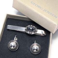 美品 ジョージジェンセン シルバー925 ヘマタイト カフス 希少デザイン