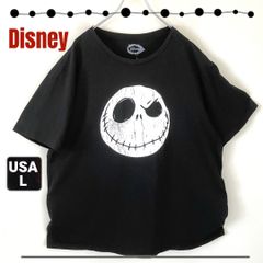 Disney NBC★ジャックスケルトン/フェイスTシャツ★ダメージ★ナイトメアー•ビフォア•クリスマス/The Nightmare Before Christmas★USAメンズL  #2505M037