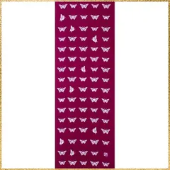 ☆彡送料無料でお届け☆彡Color:牡丹色 染の安坊 手ぬぐい「並び蝶々 牡丹色」 本染め 綿100% 特岡 日本製 35cm×100cm