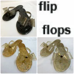 ビーチサンダル　ブラック　クリア　ゴールド　3P ３点 セット