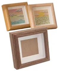 【即日発送】3色セット 10cm 正方形 ましかく フォトフレーム 合板木材 写真立て チェキサイズ S.fields.inc