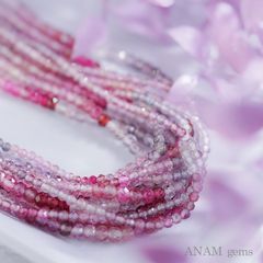 【約15cm】マルチカラースピネル ボールカット ブルーグレー入り2mm★ANAM gems