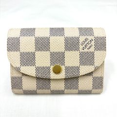 極美品 ルイヴィトン ポルトモネ・ロザリ ダミエ N61276 ミニウォレット コインケース LOUIS VUITTON ダミエ・アズール ゴールド金具 RFID確認済み #1073011793