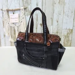 スエード調☆ボストン型☆レオパードプリント☆サイドポケット☆トートバッグ☆Peaceful