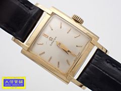 OMEGA オメガ ヴィンテージ レディースウォッチ 209.550 Cal.244 K18 金無垢 スクエアケース 手巻 革ベルト 1950年代 オーバーホール 仕上げ済 中古B+ 【送料無料】 B-2179