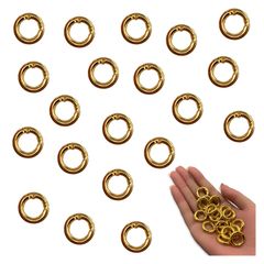 カラビナ 丸 ゴールド 18ｍｍ 20個 サークル リング 金具 キーリング キーホルダー リングショルダー アクセサリー ナスカン ハンドメイド パーツ BD4174