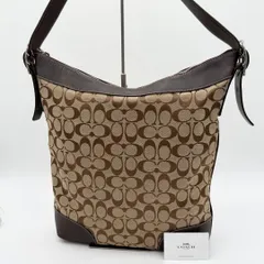 【良品】COACH シグネチャー ショルダーバッグ バケツ型 ヴィンテージ 茶