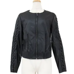 GUESS ゲス ブルゾン ジャケット ブラック 黒 XS ノーカラー レザージャケット レースアップ フェイクレザー アウター ブルゾン きれいめ カジュアル モード系【レディース】のサムネイル