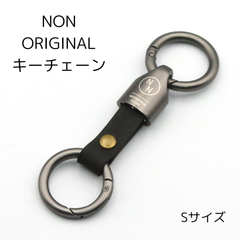 [NONINA] オイルレザー キーホルダー 高耐久 リング シンプル バイク キーリング 黒 ベルト S
