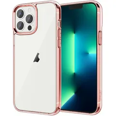 JEDirect iPhone13 Pro 保護ケース(Pro 6.1インチ専用) 黄ばみなし 衝撃吸収 バンパーカバー 傷つけ防止 クリアバック (ローズゴールド) 0