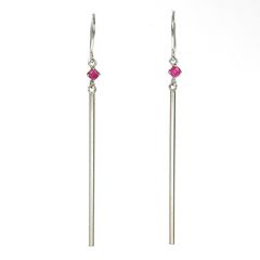 デザインピアス K10WG 10金 ホワイトゴールド ルビー フックピアス アクセサリー