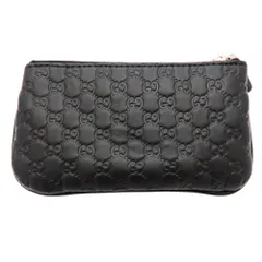≪値下げ≫【中古】GUCCI グッチ 544476 シマレザーコインケース キーケース マイクロGG 黒 ブラック レザー A2300968【無料ギフトラッピング承ります】