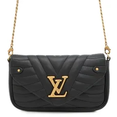 ルイヴィトン チェーンウォレット ニューウェーブ ポシェット・チェーン M63929 LOUIS VUITTON 長財布 ブラック 黒