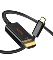 ★USB C HDMI ケーブル,CableCreation 4K HDMI ケーブル スマホとテレビ 繋ぐケーブル Thunderbolt 3 対応 Android MacBook Air  (ご注意：Xperiaシリーズに非対応)0.9M /ブラック