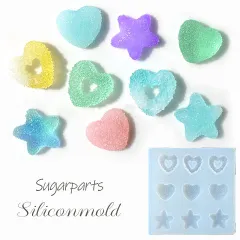 モールド シリコン型 シリコンモールド シュガー キャンディー 飴 グミ風 お菓子 あめ おやつ アメ レジン型 1個 mold-436 GreenRoseYumi