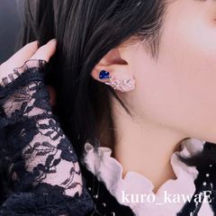 野薔薇の1輪ピアス / 薔薇 地雷系 軟骨 イヤーカフ ゴシック メンヘラ ノンホール 病みかわいい ゴスロリ