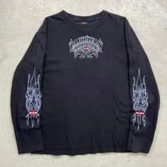 【人気✨】ハーレーダビッドソン　ロンT M ファイヤー 袖プリント Harley Davidson - 大人気‼️ ハーレーダビッドソン ロンT M