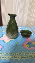 ♥織部　大きな　徳利　花瓶　花器　時代箱付き　骨董品 ♥織部 大きな 徳利 花瓶 花器 時代箱付き 骨董品